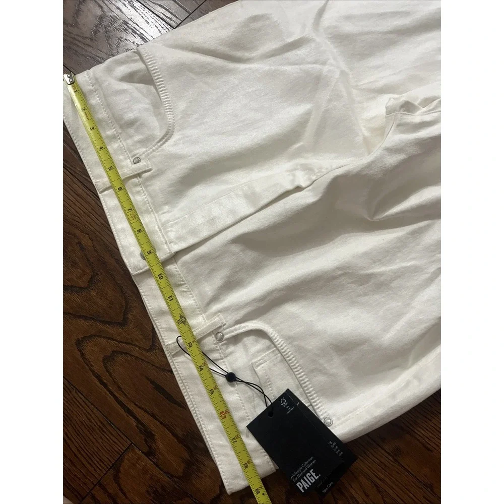 Paige Sasha Pearl White Coating Jeans Women's Size 34 Straight Leg Denim